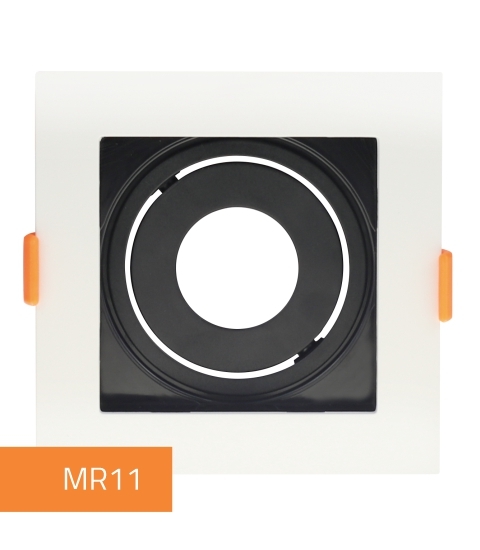 SPOT RECUADO MR11 BRANCO/PRETO